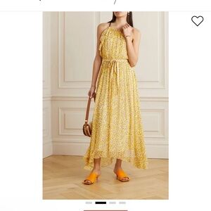 Jason Wu Yellow Silk Floral Halter Dress